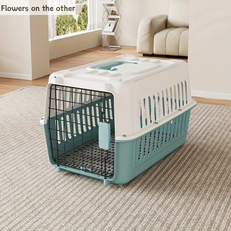 Portable Pet Carrier for Cats and Small Dogs, Airline-Approved Travel Kennel with Comfort Handle, Durable Recyclable PP Material, Compact Design for Indoor, Outdoor, and Air Travel (Grey)