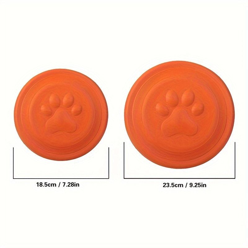 Soft Durable Dog Frisbee for Fetch, Tug, and Water Play – Non-Toxic Rubber Flying Disc with Paw Print Design, Perfect for Outdoor Training, Beach, and Pool Fun with Large, Medium, and Small Breeds (S, Blue)
