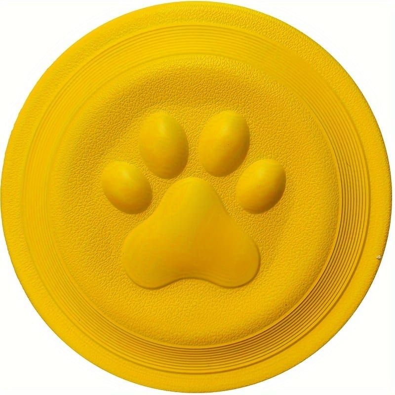 Soft Durable Dog Frisbee for Fetch, Tug, and Water Play – Non-Toxic Rubber Flying Disc with Paw Print Design, Perfect for Outdoor Training, Beach, and Pool Fun with Large, Medium, and Small Breeds (S, Orange)