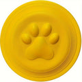 Soft Durable Dog Frisbee for Fetch, Tug, and Water Play – Non-Toxic Rubber Flying Disc with Paw Print Design, Perfect for Outdoor Training, Beach, and Pool Fun with Large, Medium, and Small Breeds (S, Yellow)