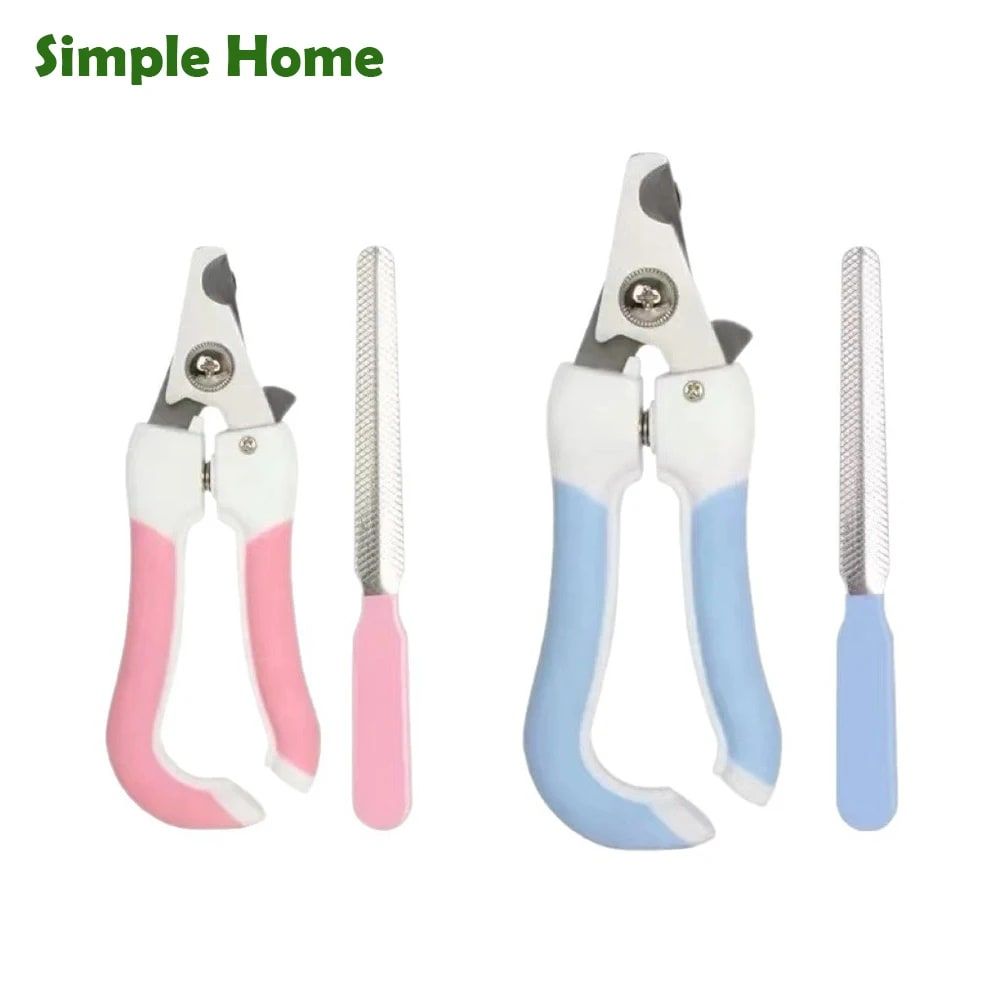 Professional Pet Nail Clipper Set with Safety Guard, Designed for Easy and Stress-Free Claw Trimming at Home, Suitable for Cats and Dogs of All Sizes (L, Blue)