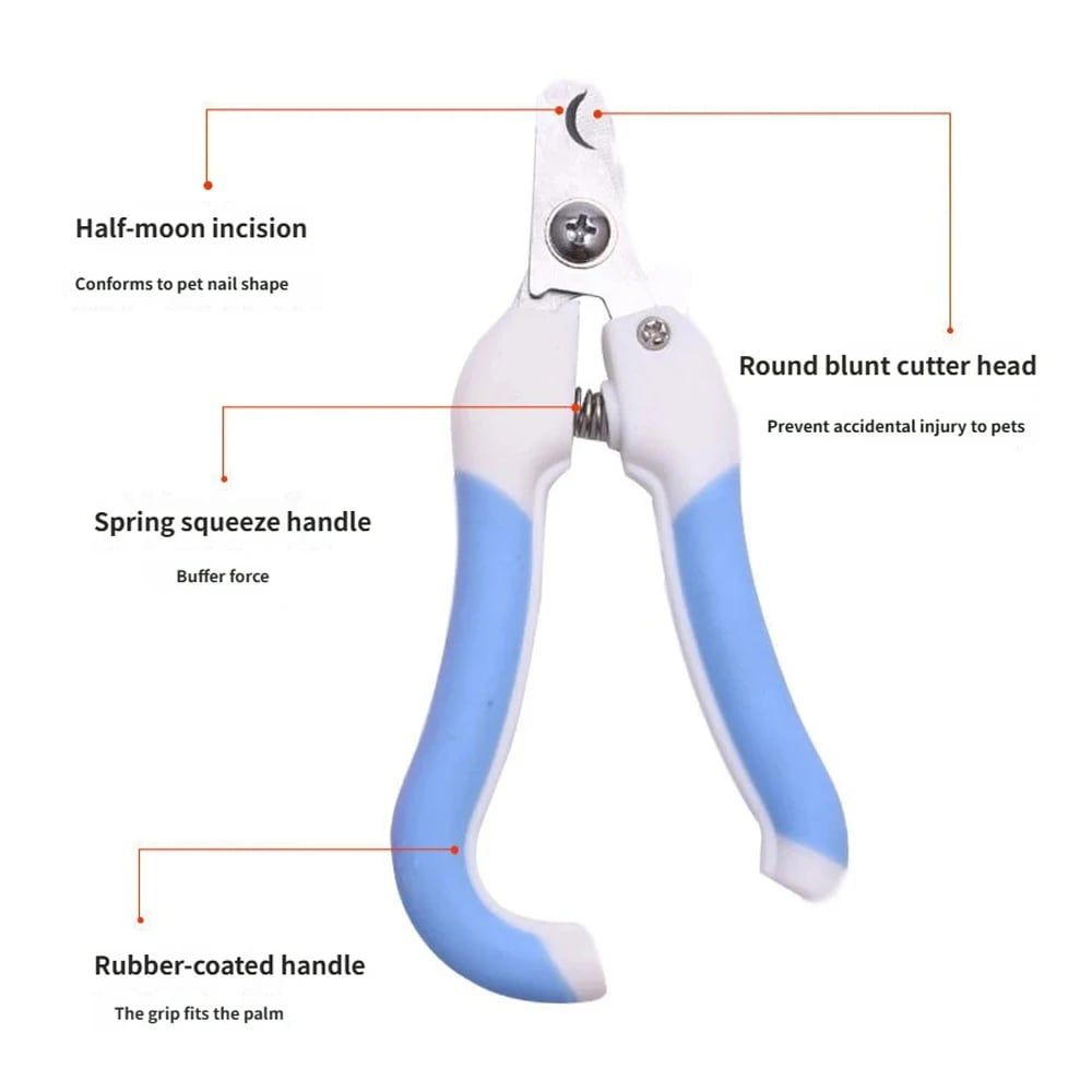 Professional Pet Nail Clipper Set with Safety Guard, Designed for Easy and Stress-Free Claw Trimming at Home, Suitable for Cats and Dogs of All Sizes (S, Blue)
