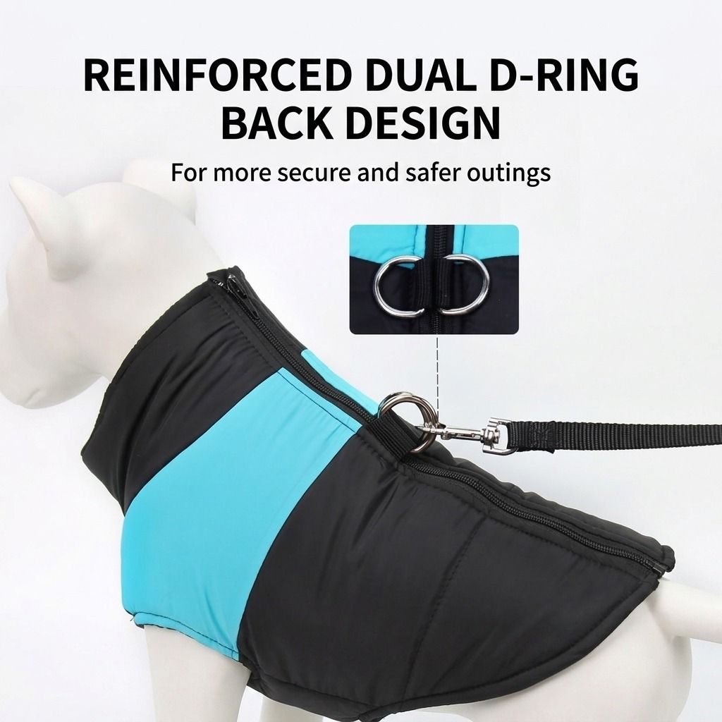 Winter Dog Ski Jacket with Waterproof and Windproof Polyester Shell, Thick PP Cotton Padding for Warmth, 3D Ergonomic Fit with D-Ring Leash Attachment, Ideal for Outdoor Walks and Snow Adventures (XL, Rose)