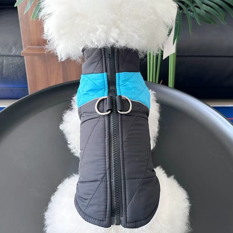 Winter Pet Dog Padded Vest with Waterproof Shell, Warm Fleece Lining, and Leash Attachment Ring for Outdoor Cold Weather Walks (L, Red)