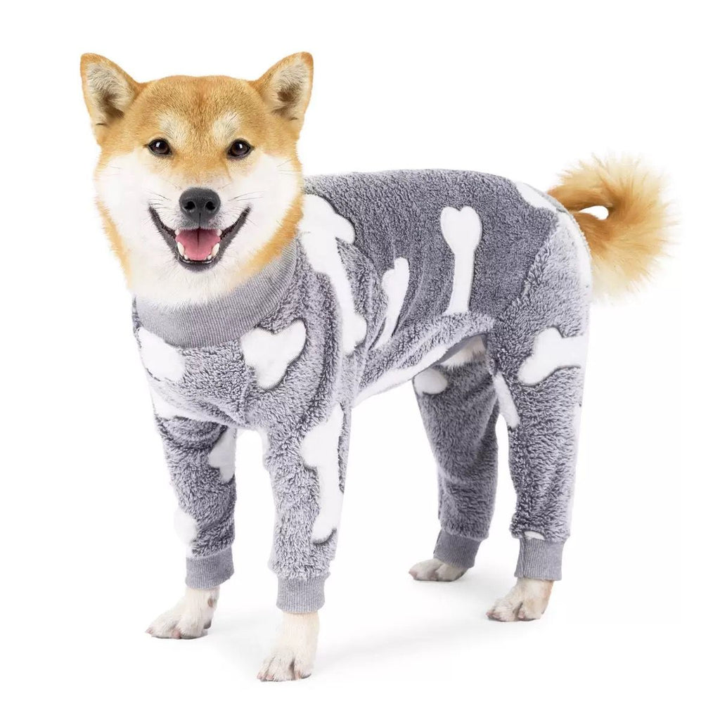 Cozy Winter Pet Fleece Four-Legged Bodysuit, Warm Flannel Full-Body Pajamas for Small to Medium Dogs, Star & Moon Print, Elastic Cuffs for Easy Wear (2XL, Pink)
