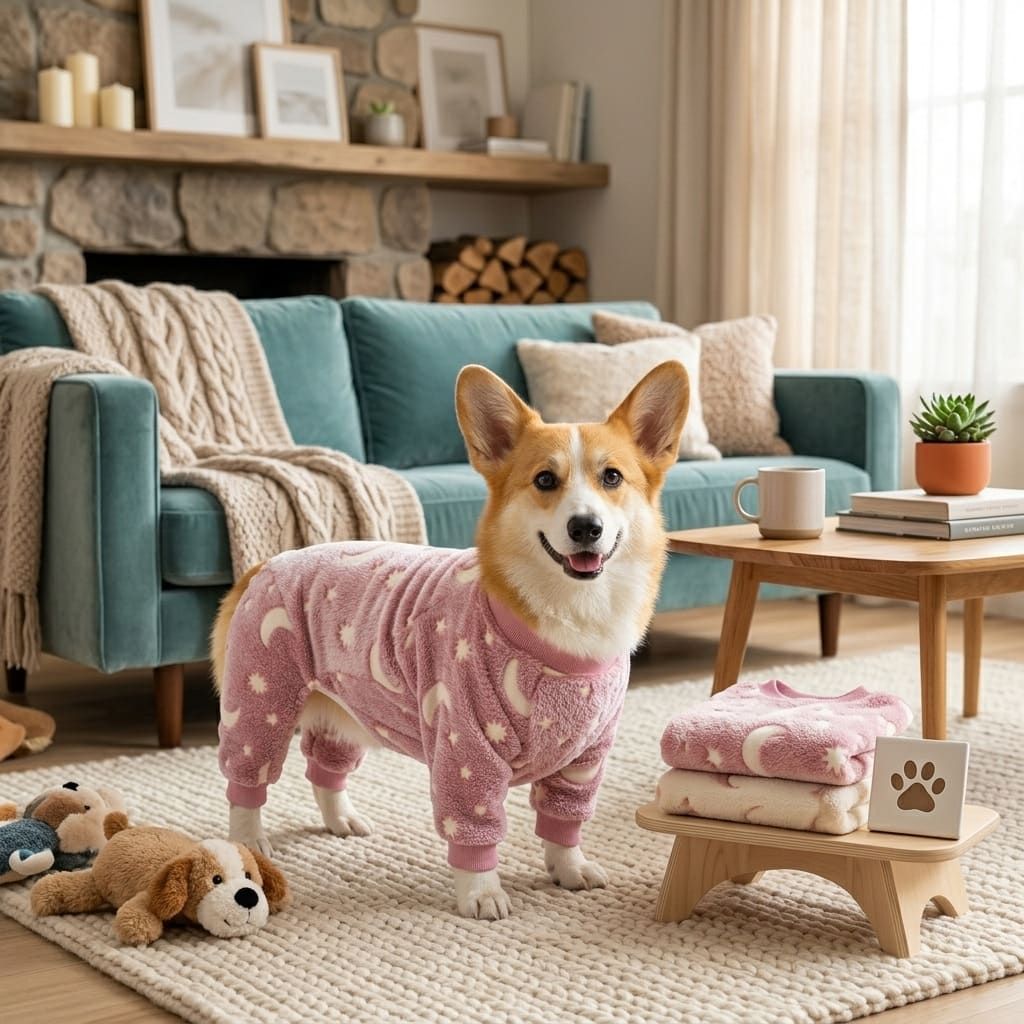 Cozy Winter Pet Fleece Four-Legged Bodysuit, Warm Flannel Full-Body Pajamas for Small to Medium Dogs, Star & Moon Print, Elastic Cuffs for Easy Wear (3XL, Grey)