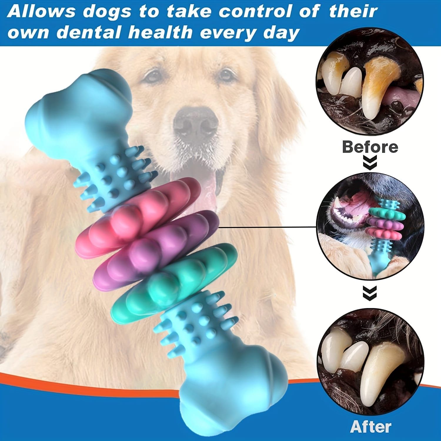 Durable Dog Chew Toy for Aggressive Chewers – Fun Bone-Shaped Dental Toy with Flower Ring Design, Ideal for Medium to Large Dogs, Great for Teeth Cleaning and Training Rewards (Green)