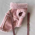 Cozy Pet Winter Vest with Leash Loop: Faux Suede & Plush Fleece Warm Coat for Small Dogs, Cats, and Puppies – Perfect for Autumn, Winter Walks, and Indoor Comfort (S, Pink)(Leash not included)