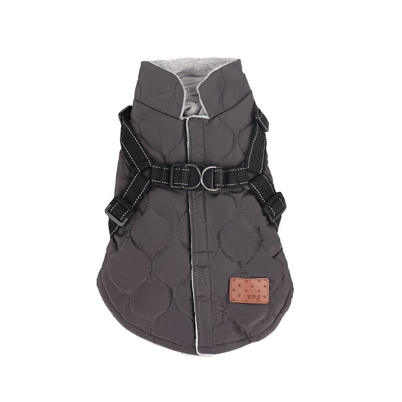 Premium Winter Dog Coat with Built-in Harness, Water-Resistant Puffer Vest for Small & Medium Breeds, Reflective Safety Straps, and Fleece Lining for Warmth and Outdoor Adventures (L, Brown)