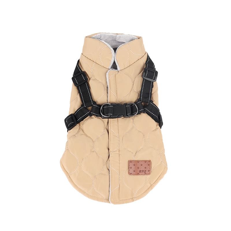 Premium Winter Dog Coat with Built-in Harness, Water-Resistant Puffer Vest for Small & Medium Breeds, Reflective Safety Straps, and Fleece Lining for Warmth and Outdoor Adventures (S, Pink)