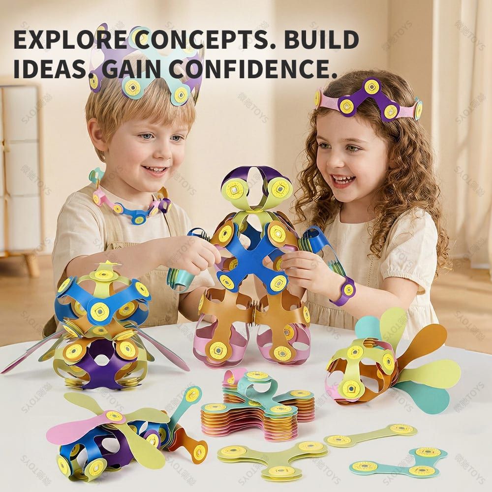 Kids 3D Soft Magnetic Building Tiles Toy Set, Creative DIY Puzzle Blocks for Ages 3+ - Develops Fine Motor Skills & Imagination, Ideal Birthday Gift for Girls, Home Play STEM Learning Kit (100PCS)