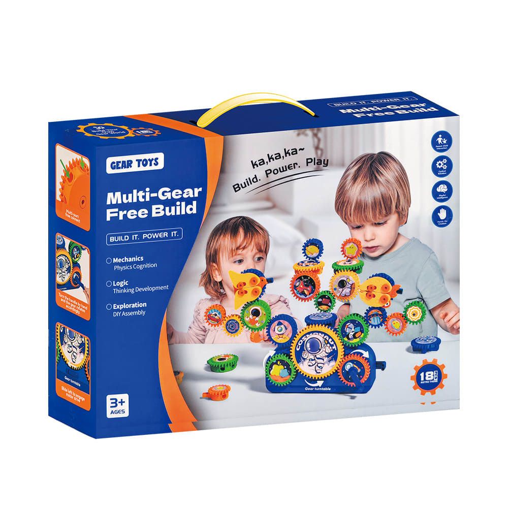 DIY Electric Gear Building Toy Set for Kids Ages 3-6, Colorful Plastic Gears with Bird-Shaped Pieces, STEM Learning Kit for Boys and Girls, Perfect for Home Play, Birthday Gifts, and Preschool Education (Dinosaur)