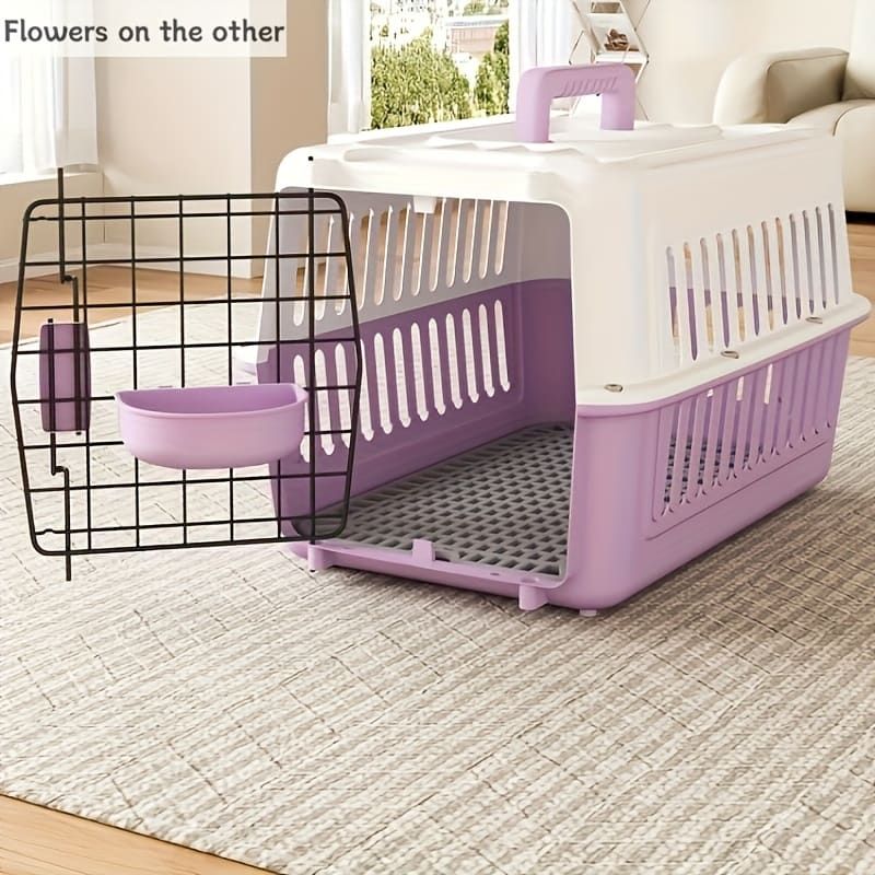 Portable Pet Carrier for Cats and Small Dogs, Airline-Approved Travel Kennel with Comfort Handle, Durable Recyclable PP Material, Compact Design for Indoor, Outdoor, and Air Travel (Cyan)