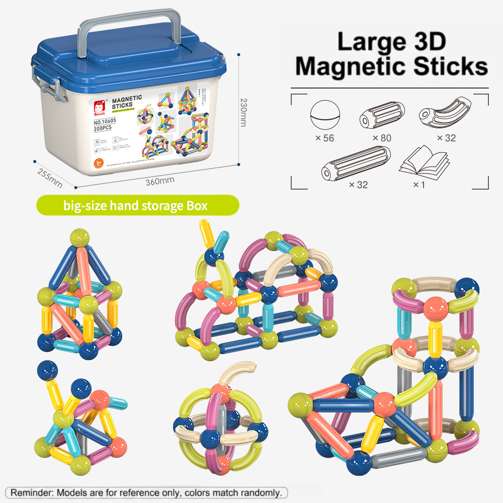 Magnetic Building Sticks and Balls Set for Kids Ages 3+ – Creative STEM Learning Toy for Spatial Thinking, Fine Motor Skills, and Early Education Gift with Storage Box (100PCS)