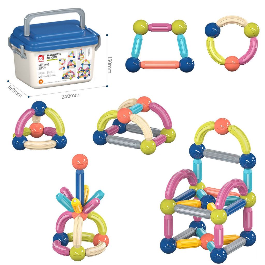 Magnetic Building Sticks and Balls Set for Kids Ages 3+ – Creative STEM Learning Toy for Spatial Thinking, Fine Motor Skills, and Early Education Gift with Storage Box (120PCS)