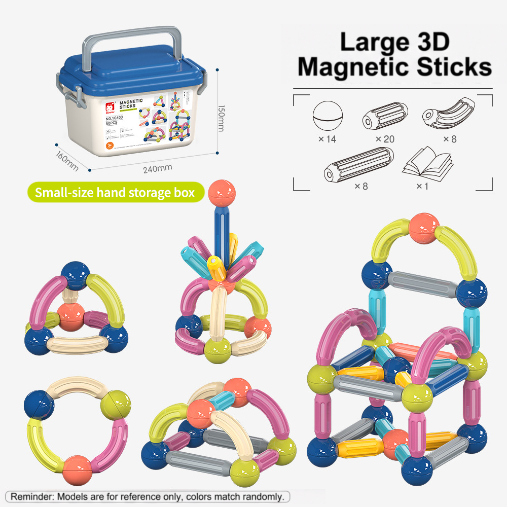 Magnetic Building Sticks and Balls Set for Kids Ages 3+ – Creative STEM Learning Toy for Spatial Thinking, Fine Motor Skills, and Early Education Gift with Storage Box (120PCS)