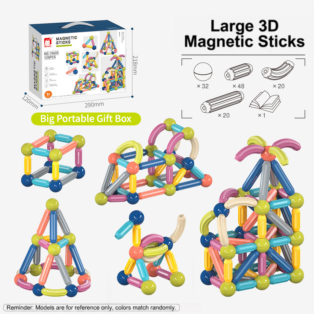 Magnetic Building Sticks and Balls Set for Kids Ages 3+ – Creative STEM Learning Toy for Spatial Thinking, Fine Motor Skills, and Early Education Gift with Storage Box (60PCS)