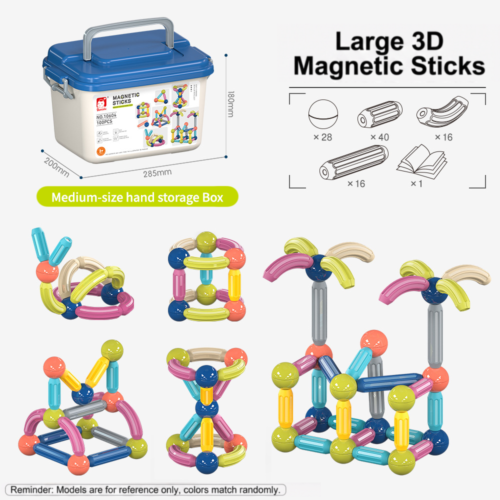 Magnetic Building Sticks and Balls Set for Kids Ages 3+ – Creative STEM Learning Toy for Spatial Thinking, Fine Motor Skills, and Early Education Gift with Storage Box (60PCS)