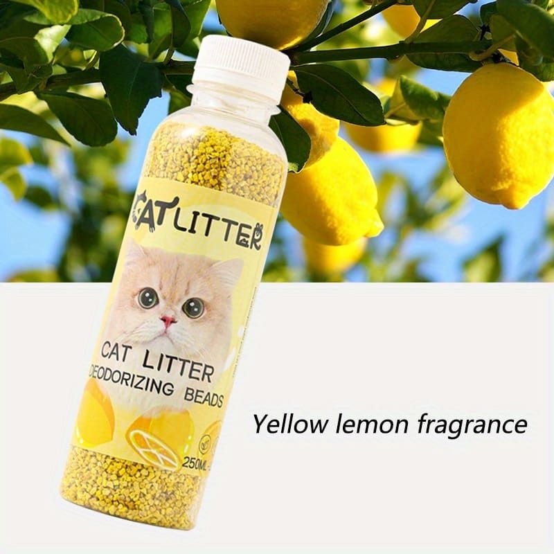 Premium Cat Litter Deodorizer Beads – Natural Odor Eliminator for Litter Box, Long-Lasting Scented Crystals with Lavender, Rose, Lemon, Green Apple & Jasmine, Pet-Safe Fragrance-Free Formula (Blue)
