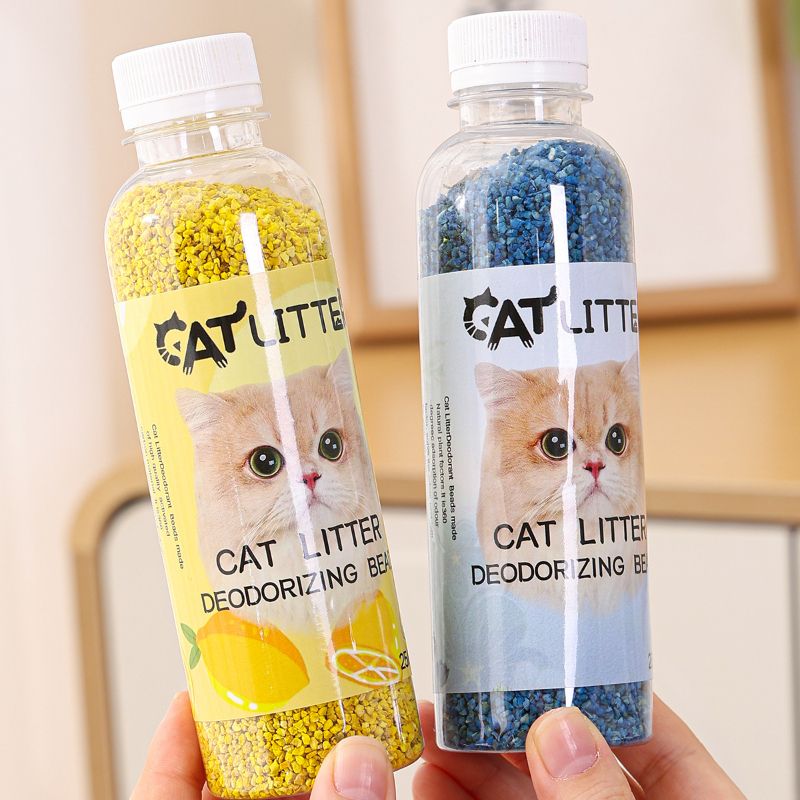 Premium Cat Litter Deodorizer Beads – Natural Odor Eliminator for Litter Box, Long-Lasting Scented Crystals with Lavender, Rose, Lemon, Green Apple & Jasmine, Pet-Safe Fragrance-Free Formula (Green)