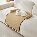 Cooling Pet Mat with Bolster Side Support – Scratch-Resistant, Self-Cooling, Non-Slip Base for Cats & Small to Medium Dogs, Perfect for Sofa, Floor, Car, or Outdoor Use (S, Champagne)
