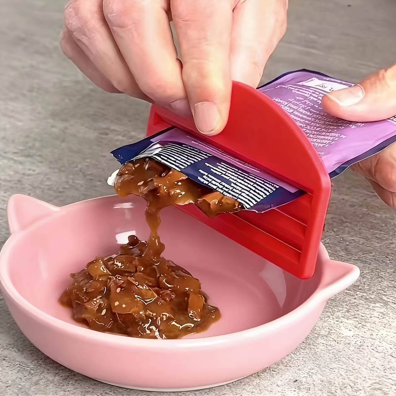 Pet Wet Food Pouch Scraper – Effortlessly squeeze every last bit of cat or dog wet food, paste, or puree from pouches without mess. Ideal for home feeding, this handy tool helps reduce waste and keeps hands clean during daily mealtime. (Red)
