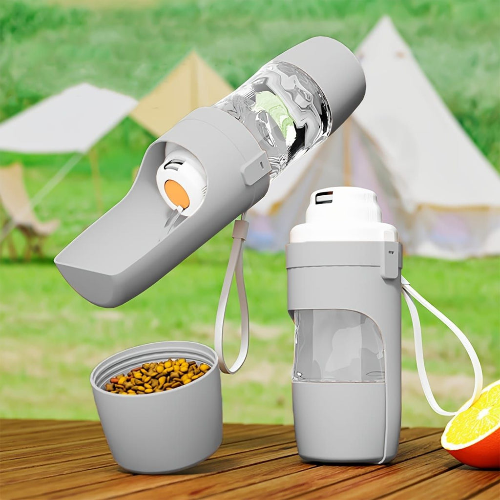Portable Dog Water Bottle – Leak-Proof Pet Water Dispenser with Food Storage, Ideal for Outdoor Walks, Camping, and Travel (Green)