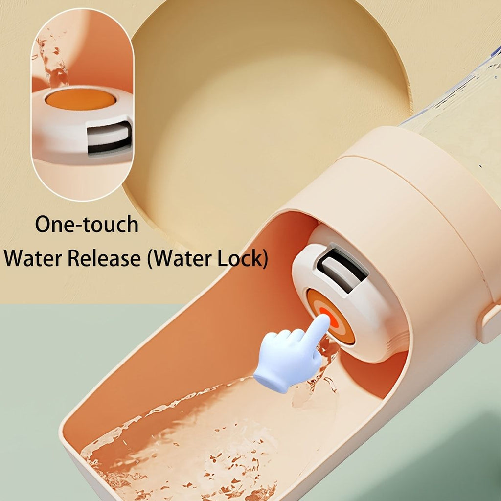 Portable Dog Water Bottle – Leak-Proof Pet Water Dispenser with Food Storage, Ideal for Outdoor Walks, Camping, and Travel (Grey)