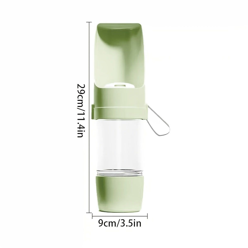 Portable Dog Water Bottle – Leak-Proof Pet Water Dispenser with Food Storage, Ideal for Outdoor Walks, Camping, and Travel (Yellow)