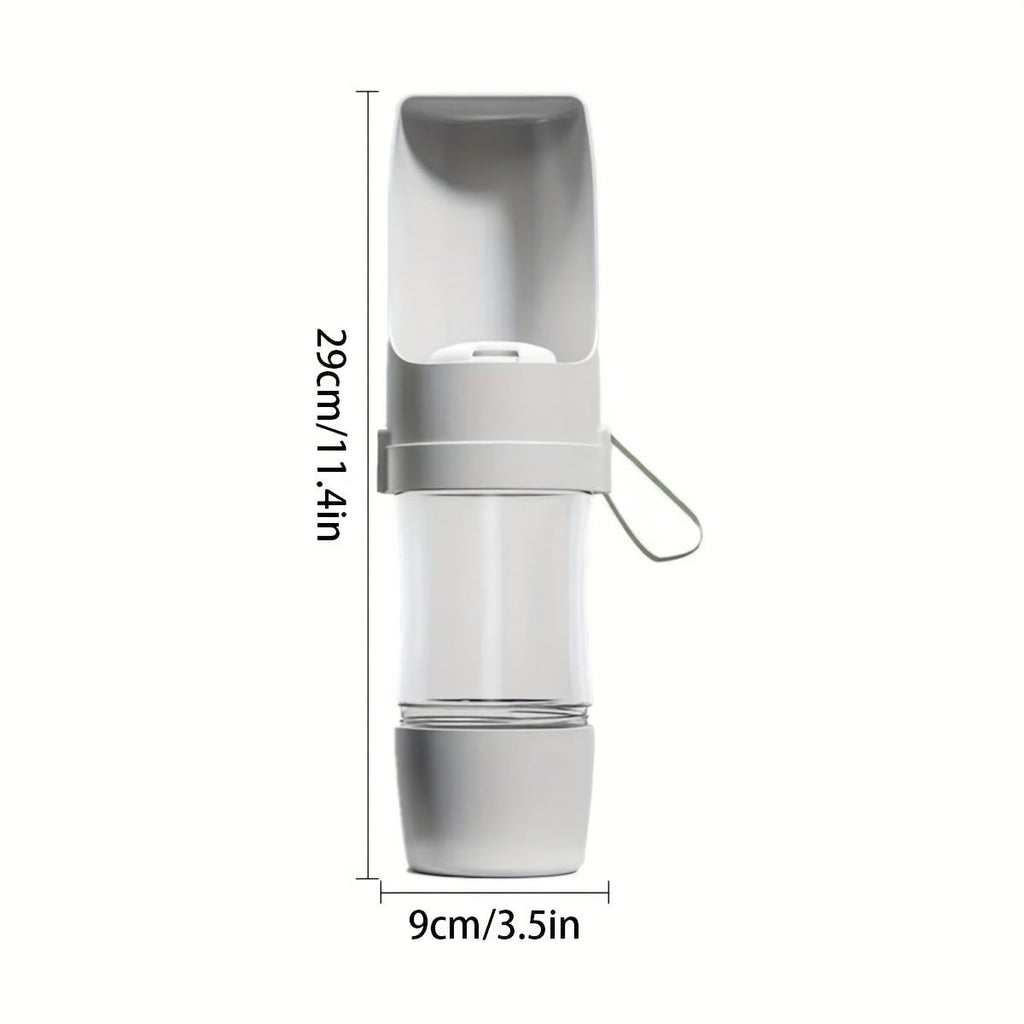 Portable Dog Water Bottle – Leak-Proof Pet Water Dispenser with Food Storage, Ideal for Outdoor Walks, Camping, and Travel (Yellow)
