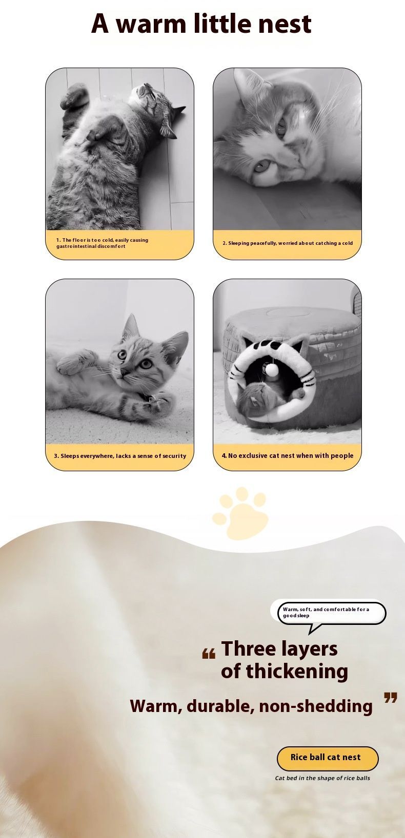 Pet Bed Cat Bed Dog Bed All-Season Bed Ultra-Soft Plush Large Pet Bed Round Pet - Gray - Size 40-15-15