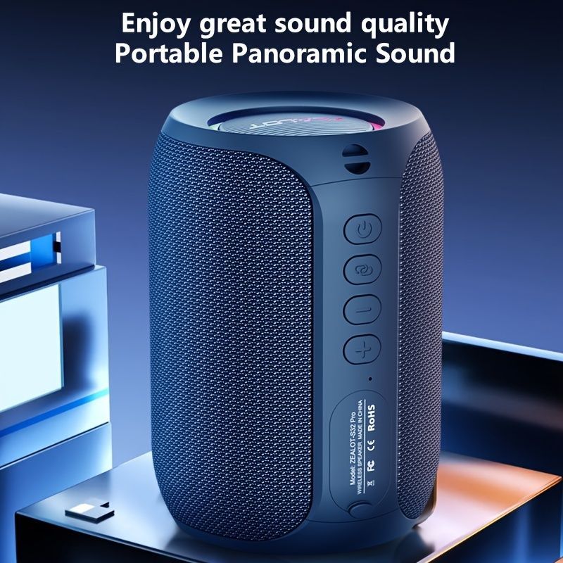Portable Bluetooth Speaker Compact Speaker High-Quality Sound Long Battery Life - Camouflage - Size 90-93-128mm