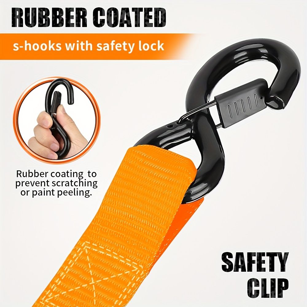 Yellow automatic webbing recovery ratchet strap, vehicle cargo strap, heavy-duty ratchet strap, long-length ratchet strap, easy-to-use ratchet strap, Australian transport