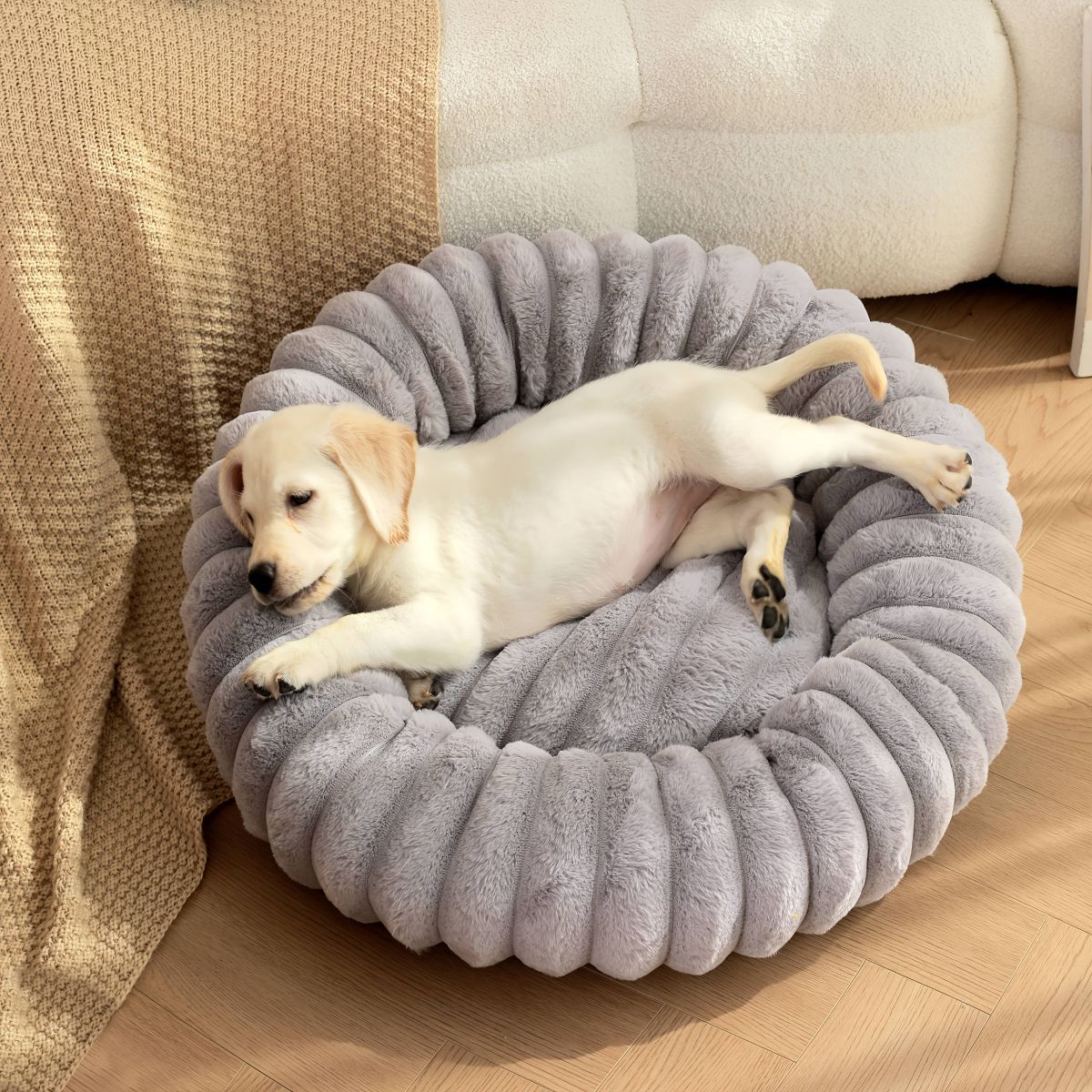 Pet Bed Dog Bed Cat Bed Small Dog Bed Medium Dog Bed Plush Pet Bed All-Season - Khaki - Size 50-20-20