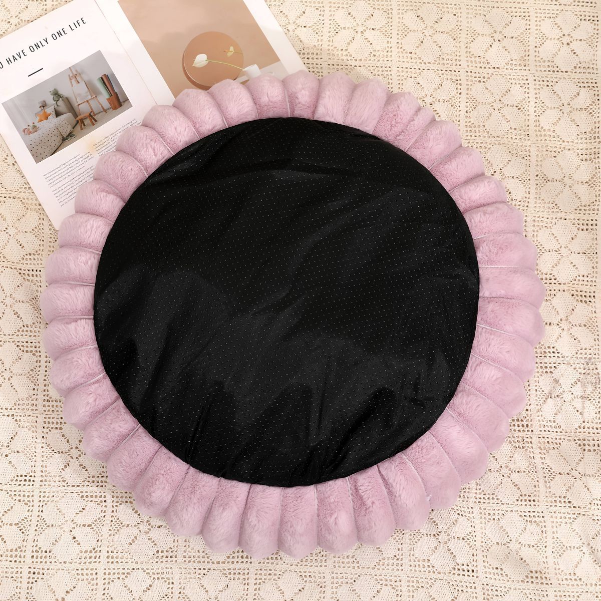 Pet Bed Dog Bed Cat Bed Small Dog Bed Medium Dog Bed Plush Pet Bed All-Season - Purple - Size 50-20-20