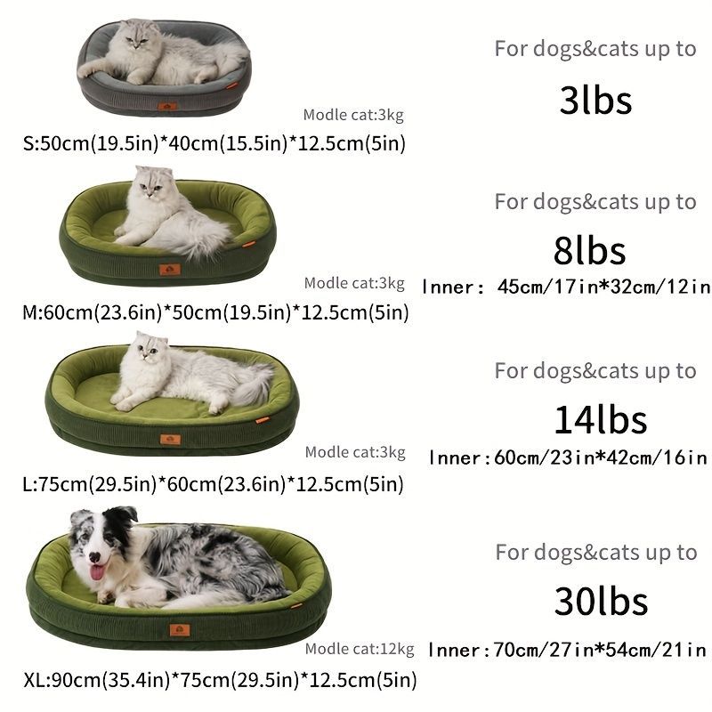 Pet Bed Dog Bed Cat Bed All-Season Washable Dog Bed Small Dog Bed Medium Dog - tan - Size S50-40-12