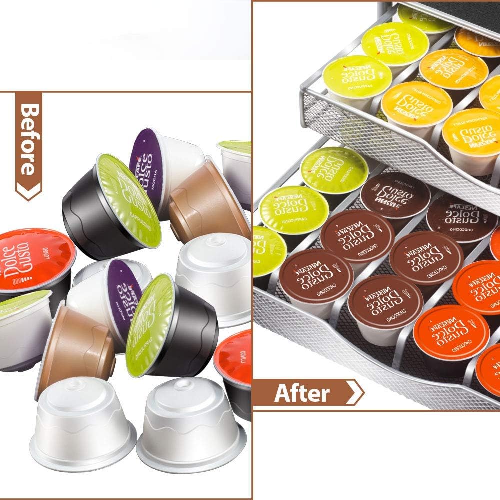 CARLA HOME K-Cup Coffee Pod Drawer for 72 Coffee Pods Storage for Home Kitchen Counter Organizer