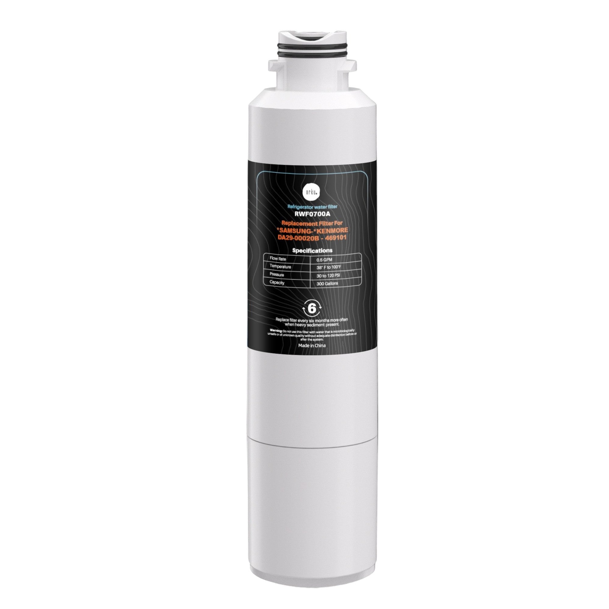 Orku Fridge Water Filter Cartridge Replacement for RWF0700A Samsung Kenmore