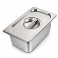 Commercial Stainless Steel GN 1/4 100mm Deep Gastronorm Bain Marie Buffet Steam Table Food Pan with Lid