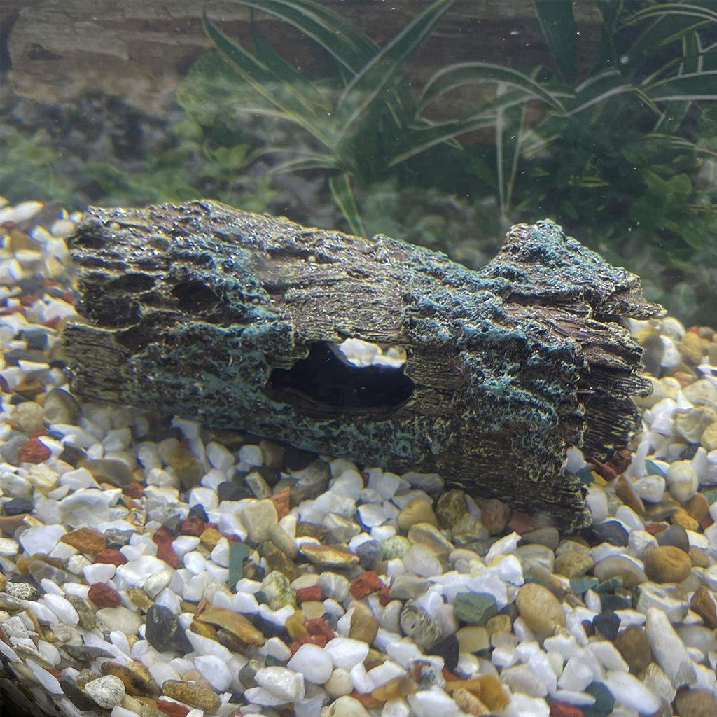 Tree Log Hide Ornament Trunk Tunnel Fish Reptile Tank Resin Aquarium Decoration - Large