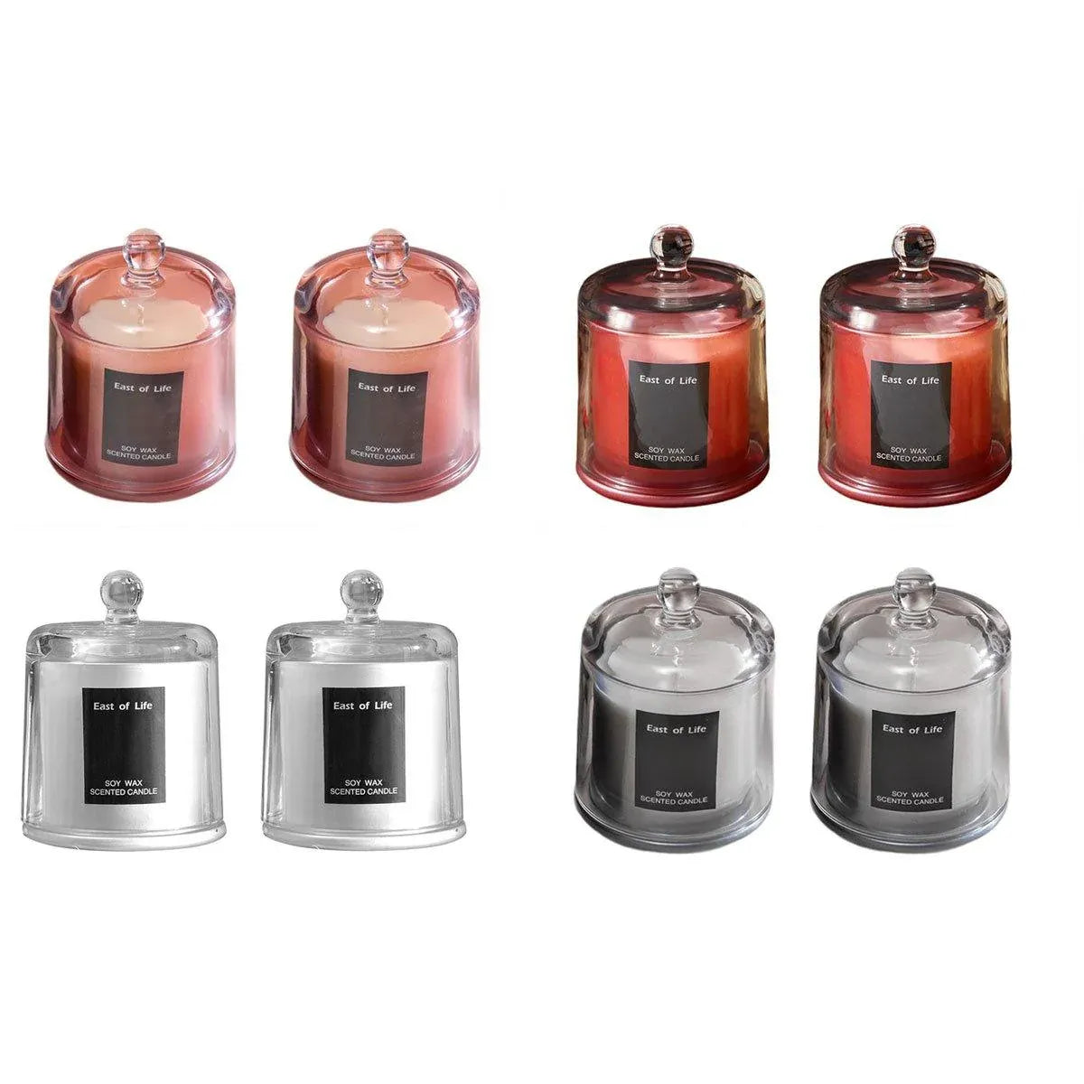 2Pcs Smokeless Glass Aromatherapy Candles Scented Gift Set for Relaxation - Velvet Rose