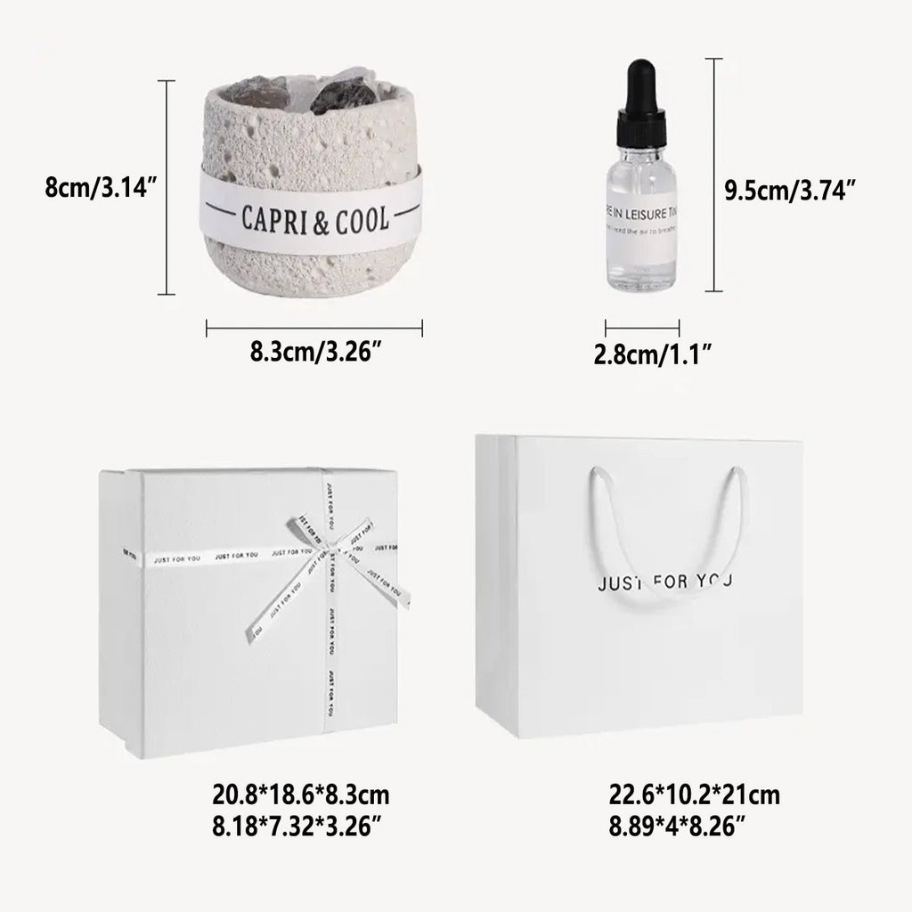 Crystal Stone Oil Diffuser Passive Aromatherapy Set White Natural Bedroom Decor - Blue Bellflower