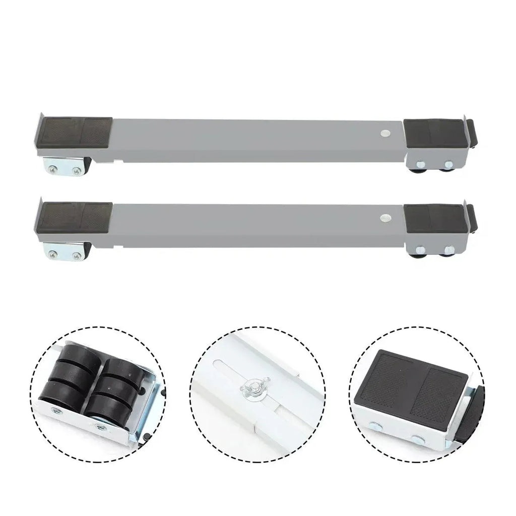 2pcs Adjustable Refrigerator Washing Machine Base Stand Movable Support Shelf - Grooved