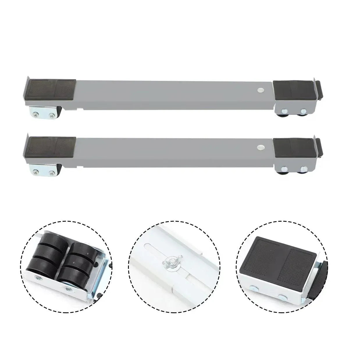 2pcs Adjustable Refrigerator Washing Machine Base Stand Movable Support Shelf - Grooved