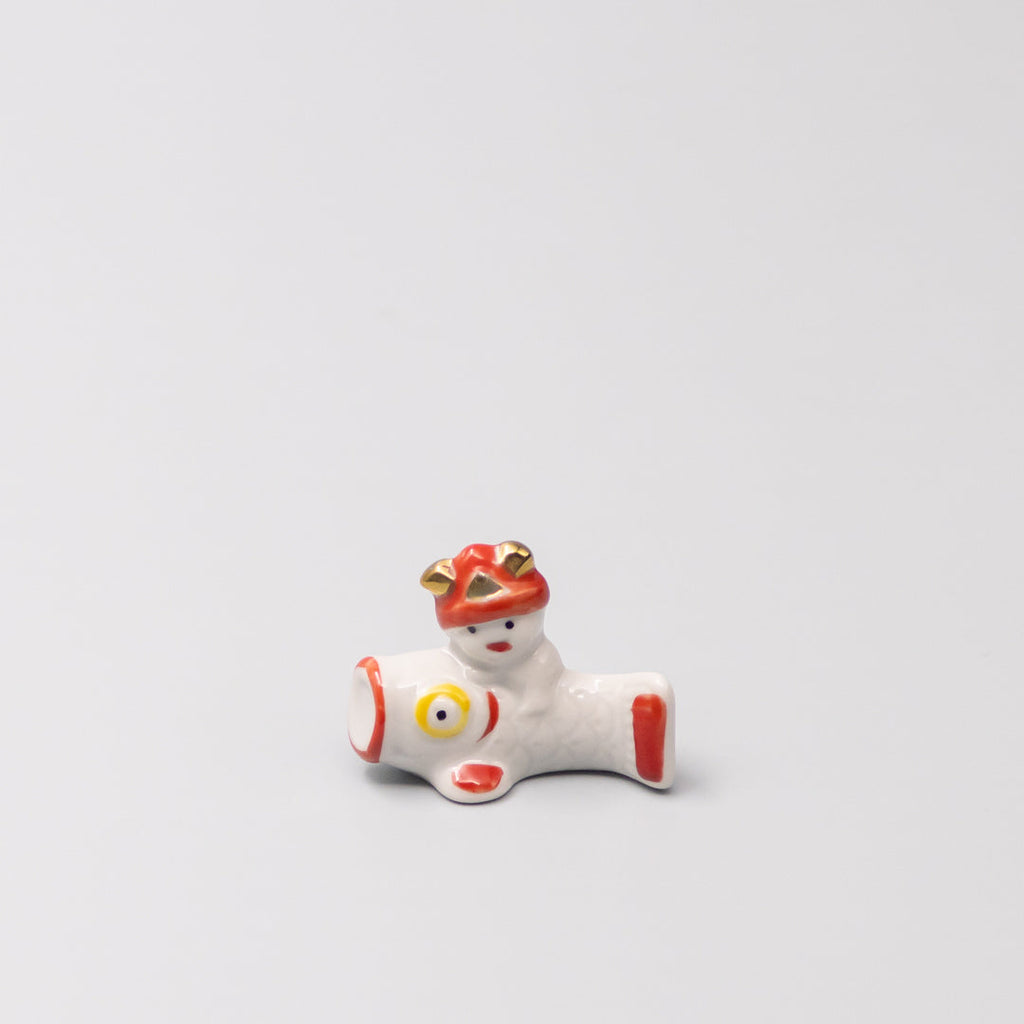 Chopstick Rest Red and White Fish Riding