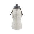 White and Grey Cup Lid Ultimate Foldable Silicone Water Bottle - Lightweight Leakproof Travel & Sports Hydration - 700ml