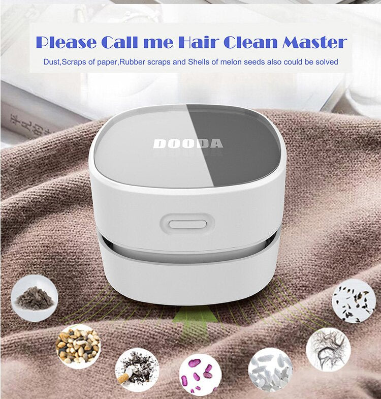 Red Rechargeable Cordless Mini Desktop Vacuum - Portable Handheld Cleaner for Desk, Keyboard, Crumb & Dust