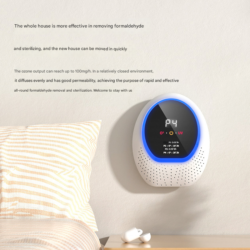 Black Rechargeable Ozone & UV-C Air Purifier with Remote - Portable Odor Eliminator for Home, Pets & Closets