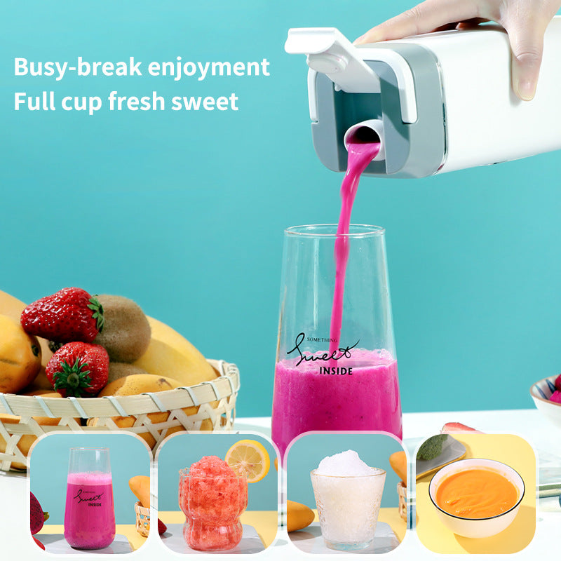 White Portable Wireless 420ML Blender Bottle (8.7x8.7x23.2CM) - 12-Blade Crushing Power, Self-Cleaning, USB Rechargeable for Juices & Smoothies