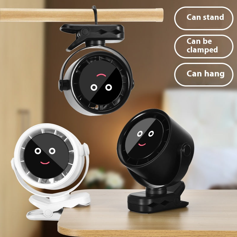 White Portable Stroller Fan with LED Display - Bladeless Safety Clip-On Fan for Baby & Desk (4000mAh, 360 degree Rotation)